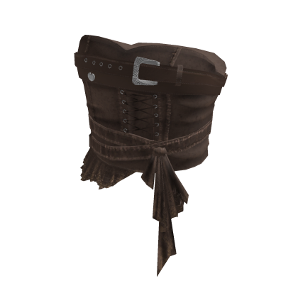 Goth Lace Up Skirt w/ Belt & Sash (Brown)