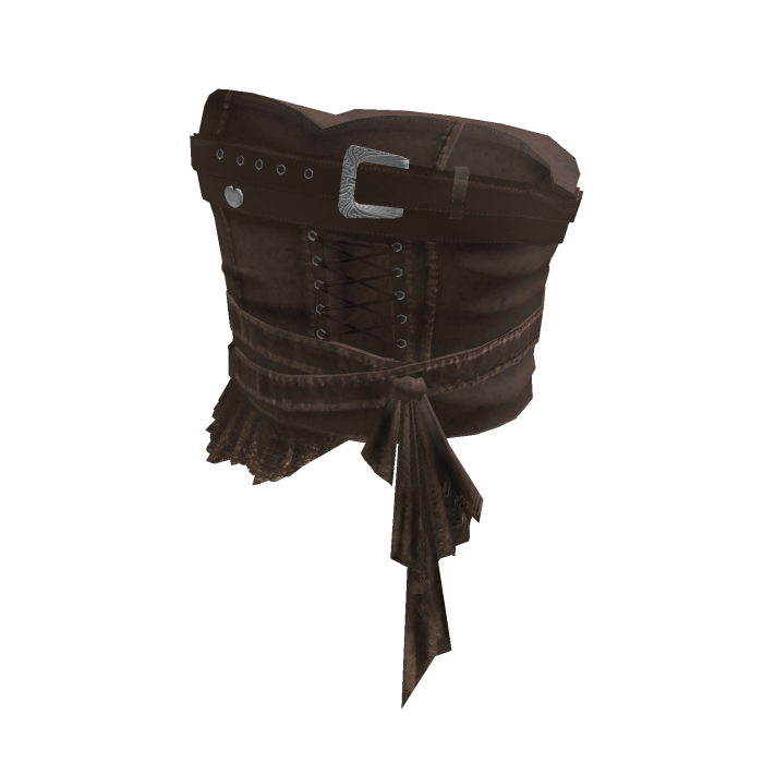 Goth Lace Up Skirt w/ Belt & Sash (Brown)