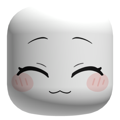 Cute Blush Smile Face - White Roblox item