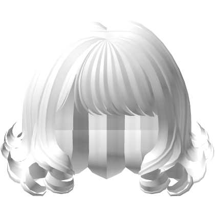 Side Bangs Short Curly Swirly Bob in White Roblox item