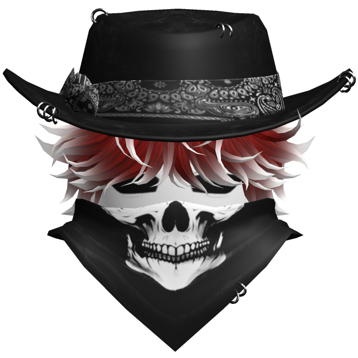 Gothic Cowboy Bandit w/ Neckscarf & Cowboy Hat