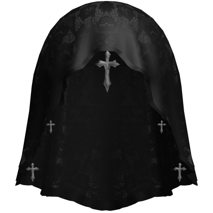 [SET] Black Gothic Lace Veil w/ Charm