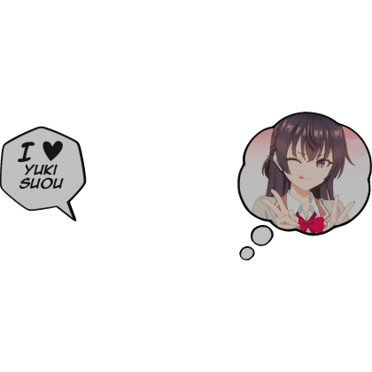Yuki Suou Thinking Bubble + I Love Text