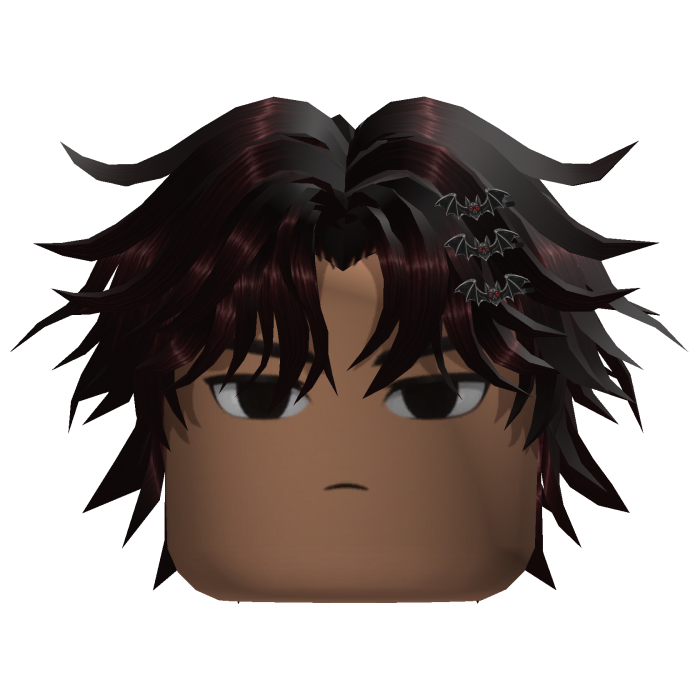 Messy Hair w/ Bat Clips (Crimson)