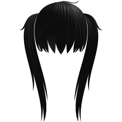 cute vkei niche emo black moe scene long pigtails