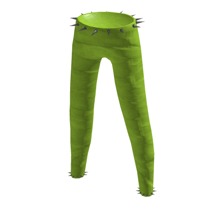 Green Punk Spiked Leather Pants
