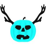 Cyan Pumpkin with Antlers