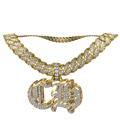 1.0 CH iced out pendant Gold w cuban link thumbnail
