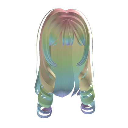 ♡ : long cute princess doll curls in rainbow 