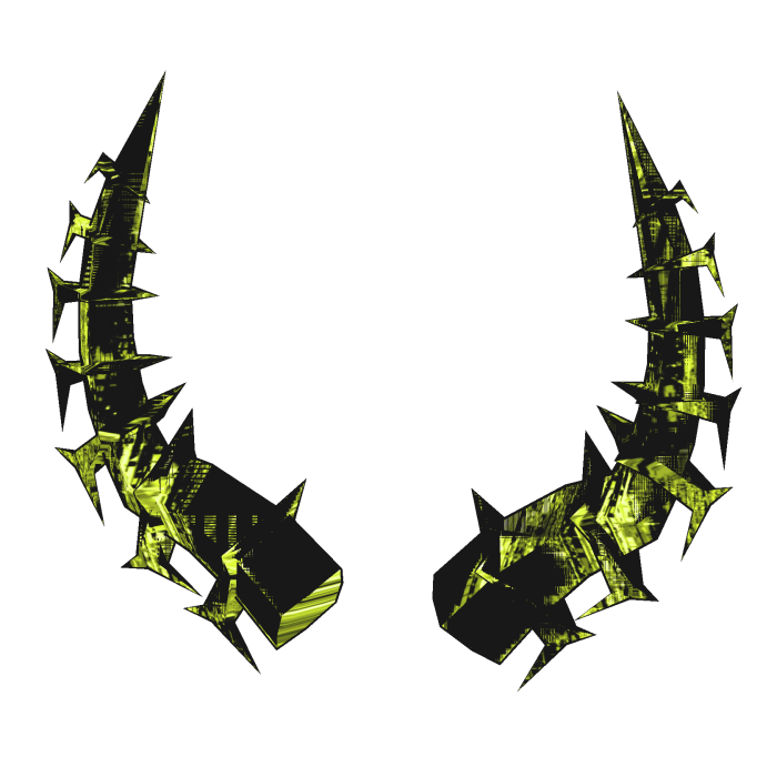 [ANIMATED] Lemon Yellow Glitch Spiked Horns