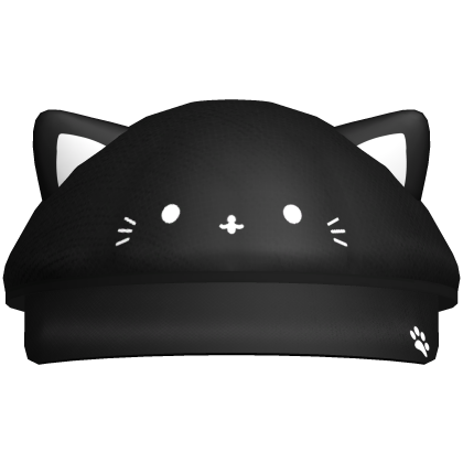 Cute Black Preppy Cat Hat Roblox item