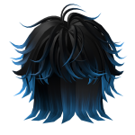 🍀Messy Wavy Hair Cut (Blue&Black)