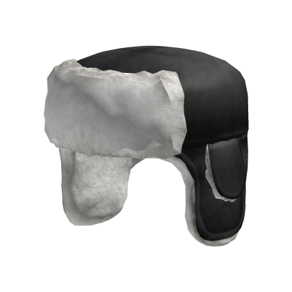 Roblox Item Black and White Fluffy Ushanka