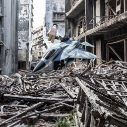 Fly a fighter jet around an isolated city