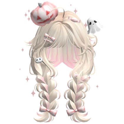 Halloween Cute Pumpkin Braids (Yellow&Pink) Roblox item