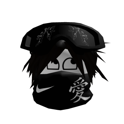 Dashie Black Hair Snow Angel Ninja Mask Japan Y2K