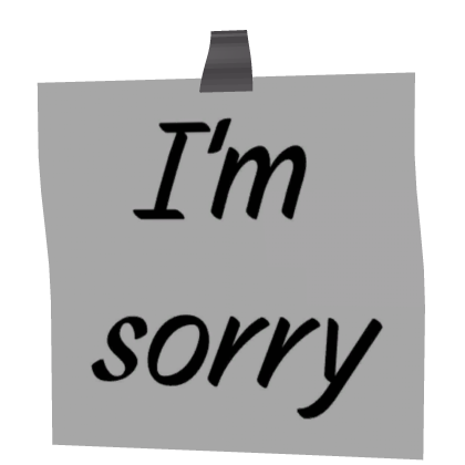 sticky note face cover "im sorry"