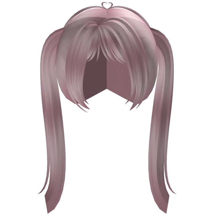 ♡ pastel pink pigtails straight tall cute