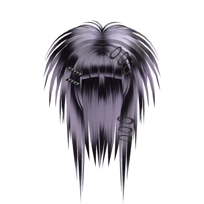 messy long gothic scene emo hair fading purple  Roblox item