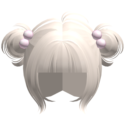 ♡ kawaii messy bun pastel blonde hair w pink cli Roblox item