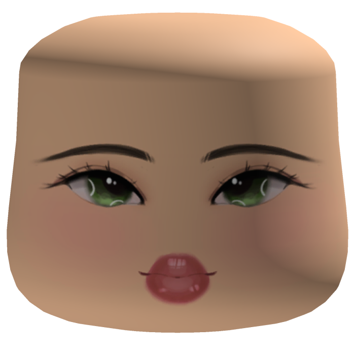 Pretty Soft Makeup Blush Cheeks Face W/ Green Eyes