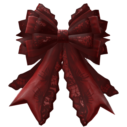 Gothic Red Lace Back Bow Ribbon