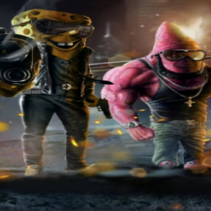 patrick and spongebob being tuff