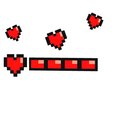 [ANIMATED] Red 8-bit HP Bar With Heart Particles thumbnail