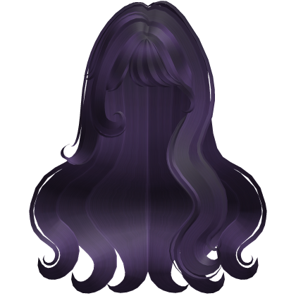 ♡ Cute Fluffy Wavy Hair w/ Bangs (Dark Purple) Roblox item