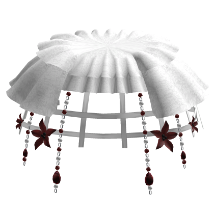 Dark White Red Rosary Lily Cage Lace Gothic Skirt