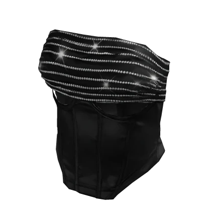 Black Rhinestone Strapless Corset Top | Roblox Item - Rolimon's