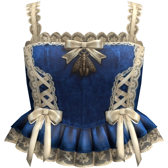 Blue Cream Lace Corset Top