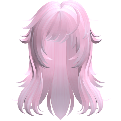 fluffy layered wolfcut in pink Roblox item