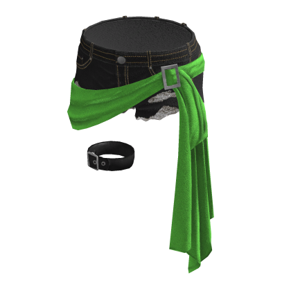 BB KPOP Shorts wrap belt w garter Green thumbnail