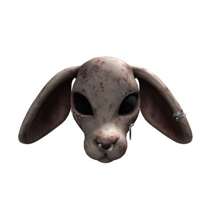 Goth Terror Rabbit w/ silver piercings and cross
