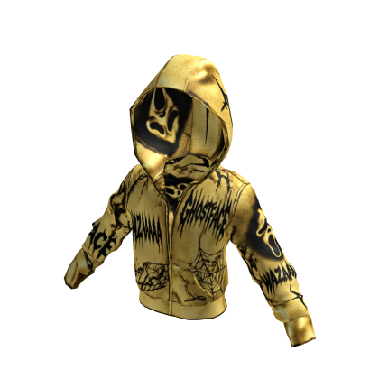 Y2K Capucha GhostFace Dorado