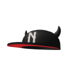 Fresh Black Fitted Cap With Horns