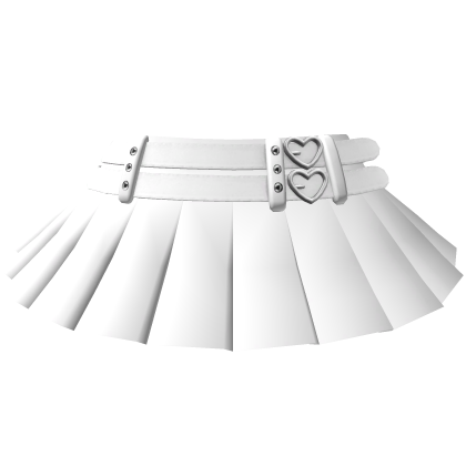 ♡ Y2K Chibi Heart Skirt (White) fits Chibi Doll