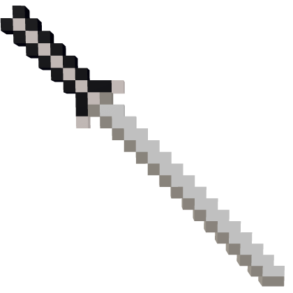 Pixel Sword 8 Bit White