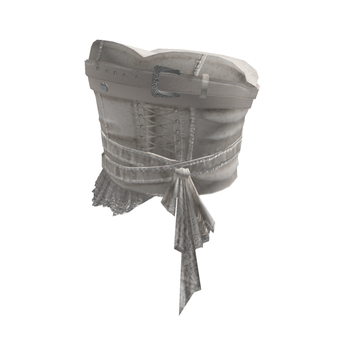 Goth Lace Up Skirt w/ Belt & Sash (Gray)