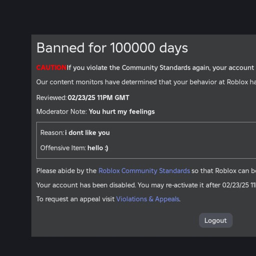 Roblox Fake Ban Creator