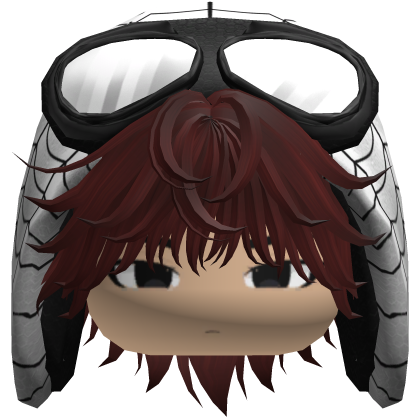 Spider White Hood Boy Messy Red Hair w/ Face Roblox item