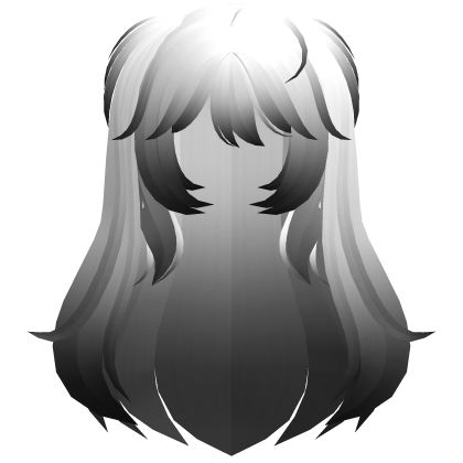 white ombre cute fluffy anime protagonist hair Roblox item
