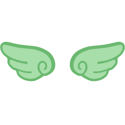 ♡ Cute Glowing Angel Chibi Wings in Green Roblox item