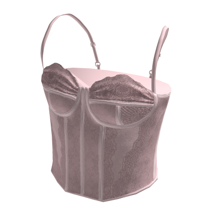 Pale Pink Lace Strap Corset Top Chibi thumbnail