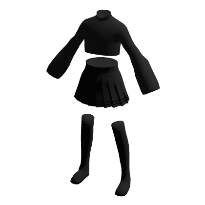 black cute sweater w/ skirt and socks outfit