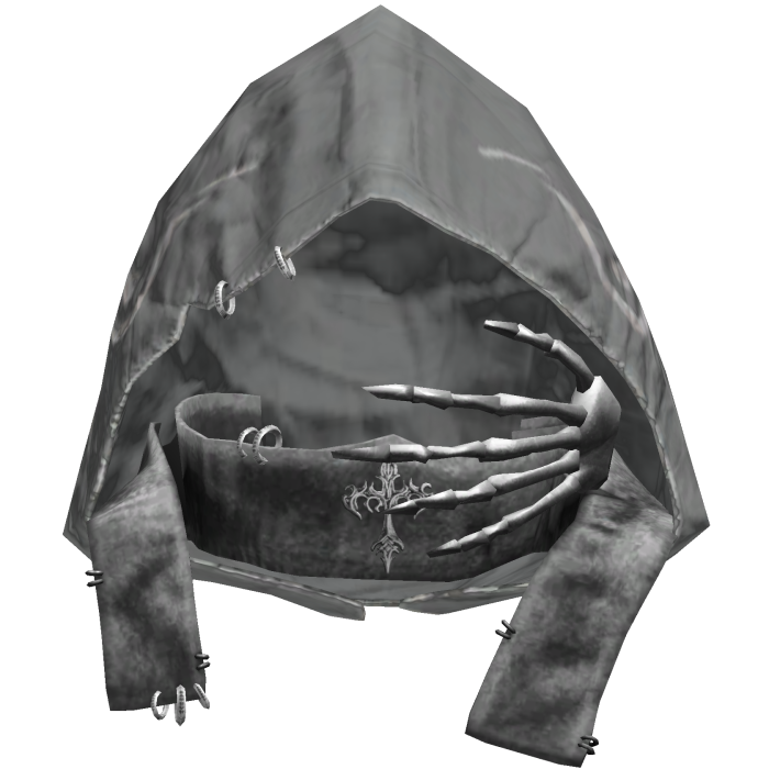 White Emo Skeleton Cross Grunge Gothic Hood