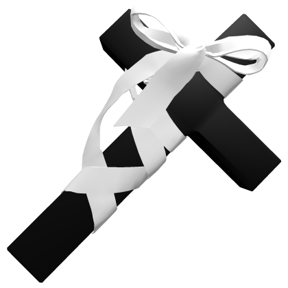 Halloween Back Body Black Cross with White Ribbon Roblox item