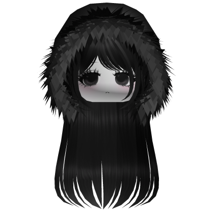 ♡ side eye moe hair w hood black
