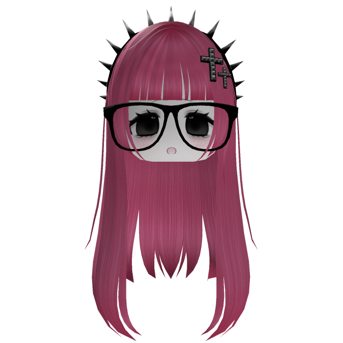 Emo Moe Head with Glasses and Spikes